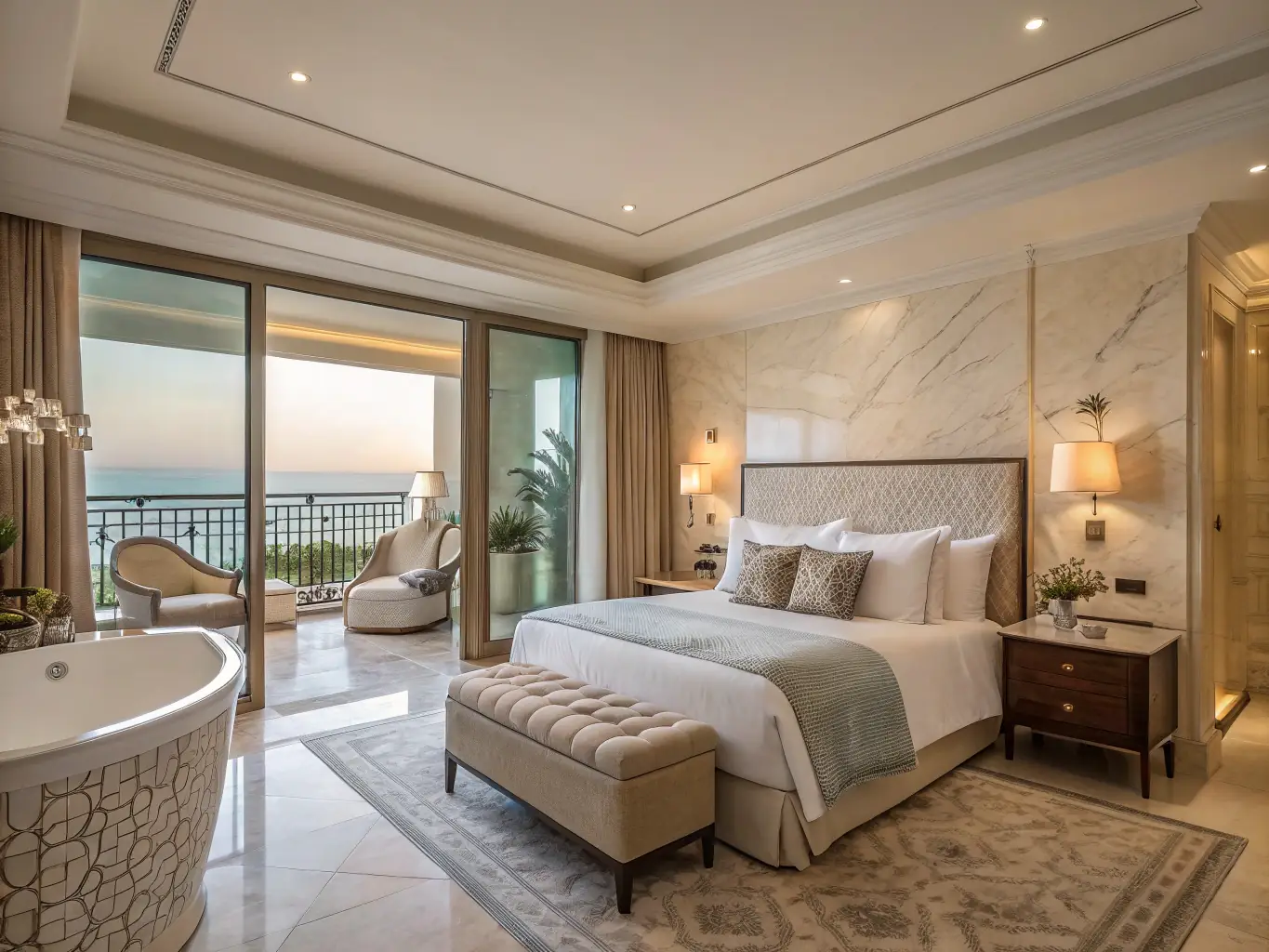 A luxurious master suite addition featuring a spacious bedroom, walk-in closet, and spa-like bathroom with a soaking tub and separate shower.