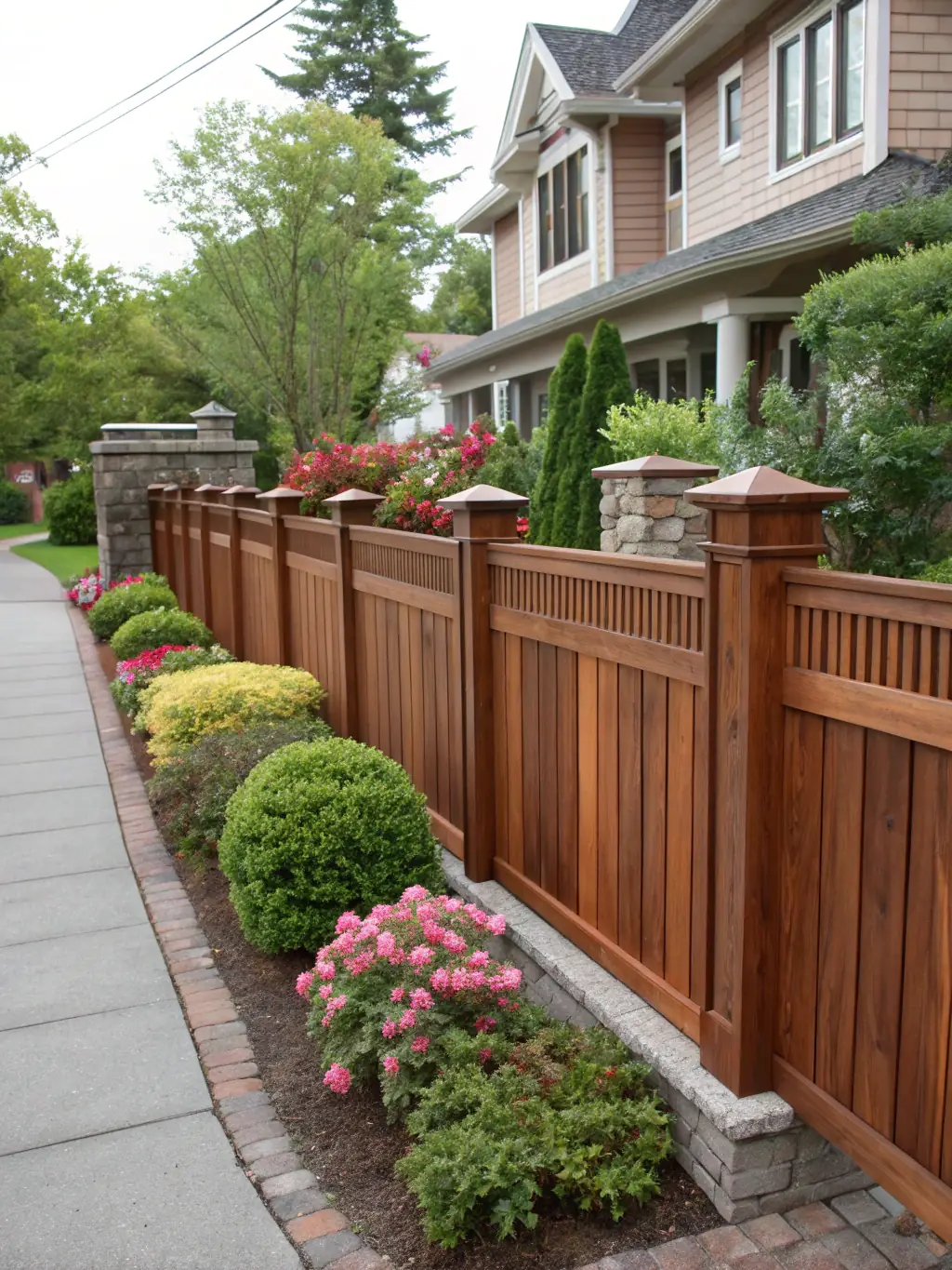 A sturdy and stylish fence surrounding a well-manicured yard, showcasing MP Renovations' fence installation and repair services.