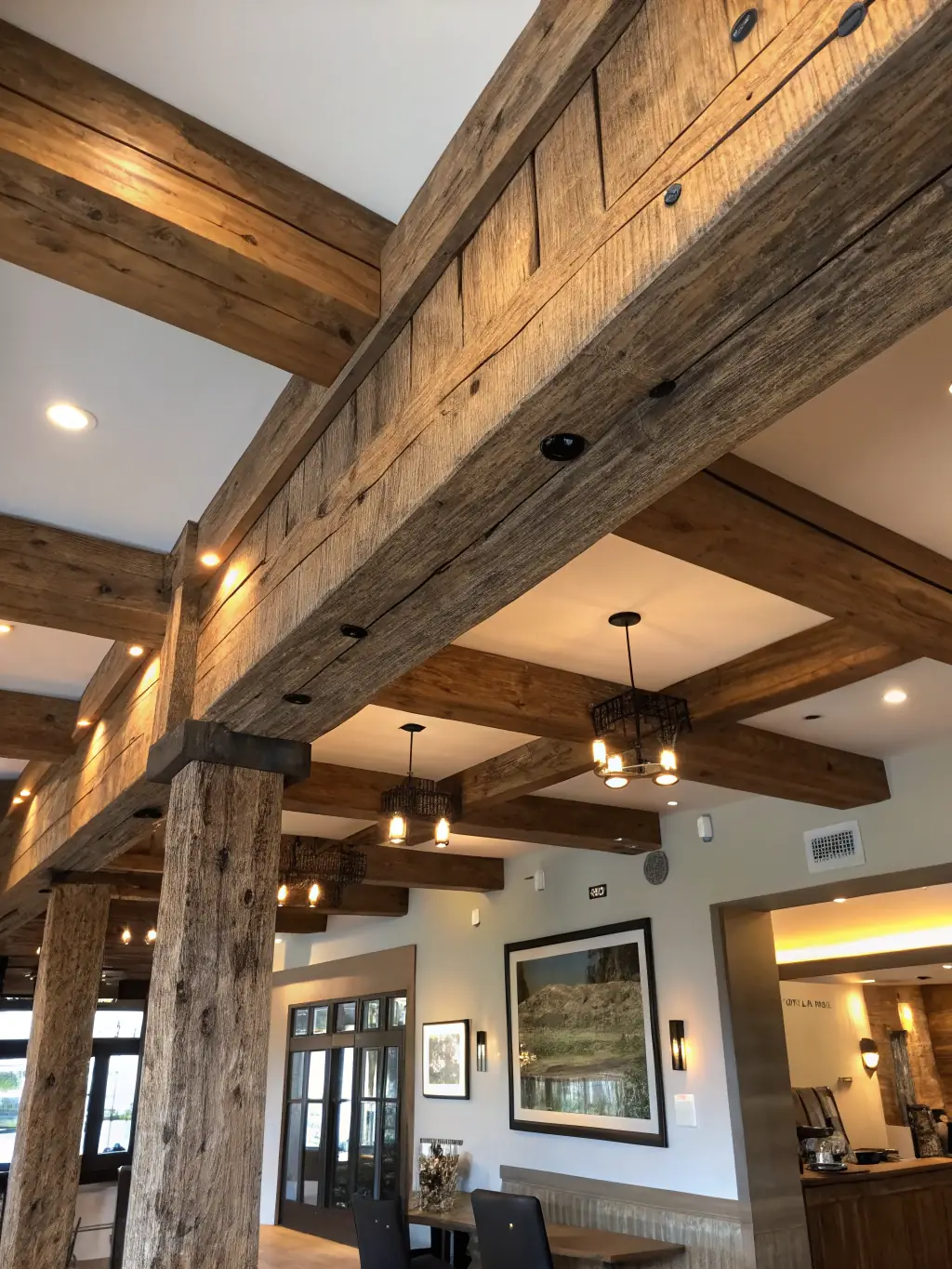 A picture of a newly installed support beam in a Minneapolis home, showcasing the quality of workmanship and structural enhancement.