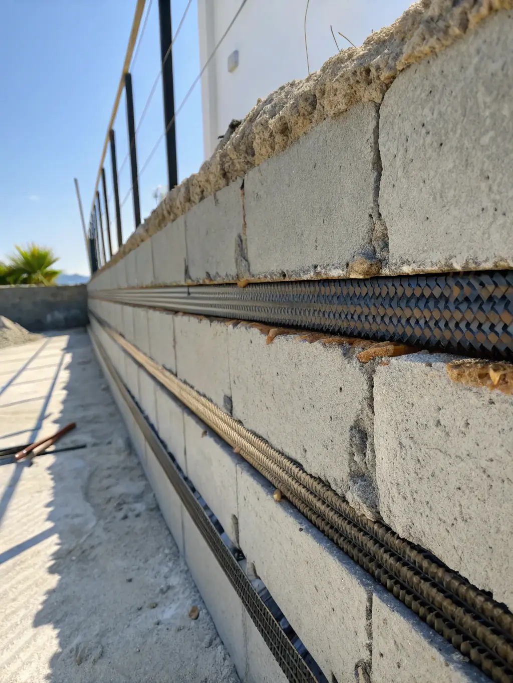 A photo of a structurally sound foundation after repair, showcasing its stability and strength. The image should convey a sense of security and reliability.
