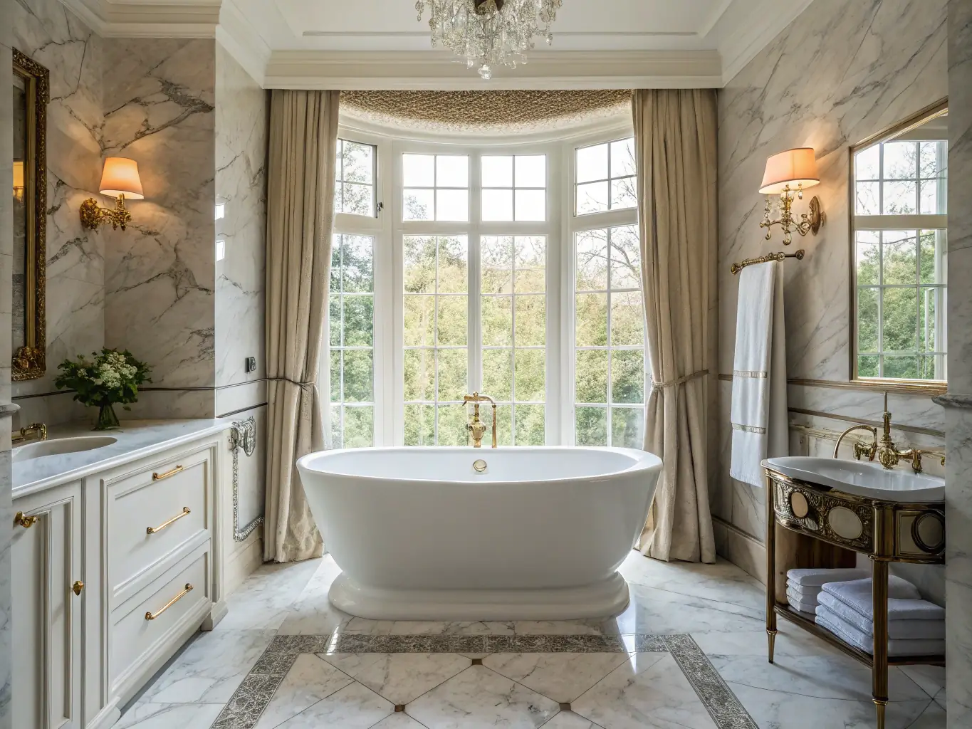 A luxurious bathroom featuring modern fixtures, elegant lighting, and a spa-like atmosphere, highlighting the aesthetic improvements achieved through a renovation by MP Renovations.